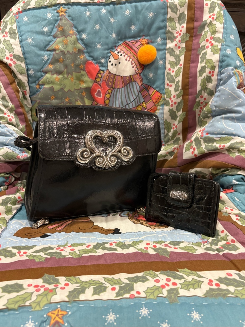 Vintage black Brighton handbag and wallet